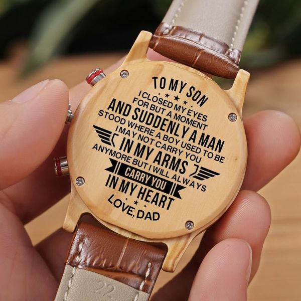wristwatches dad to son engraved luxury sports belt waterproof watch i pray you'll always be safe, Slivery;brown
wristwatches dad to son engraved luxury sports belt waterproof watch i pray you'll always be safe, Slivery;brown