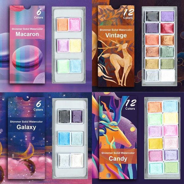 gift sets 6/12 colors metallic watercolor paint set pearlescent solid pigment for painting stationery drawing art supplies graffiti tool
gift sets 6/12 colors metallic watercolor paint set pearlescent solid pigment for painting stationery drawing art supplies graffiti tool