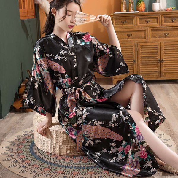 bathrobe women's robe silk satin kimono peacock thin cardigan summer long bathrobe
bathrobe women's robe silk satin kimono peacock thin cardigan summer long bathrobe