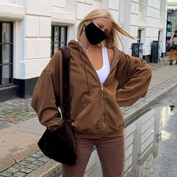 women's hoodies & sweatshirts long loose brown zip up sweatshirt winter jacket clothes oversize women plus size vintage pockets sleeve, Black
women's hoodies & sweatshirts long loose brown zip up sweatshirt winter jacket clothes oversize women plus size vintage pockets sleeve, Black