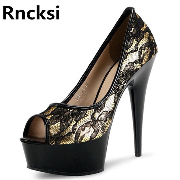 dress shoes rncksi lace peep toe women pole dance sandals wedding party 15cm high heels with 5cm platform, Black
dress shoes rncksi lace peep toe women pole dance sandals wedding party 15cm high heels with 5cm platform, Black