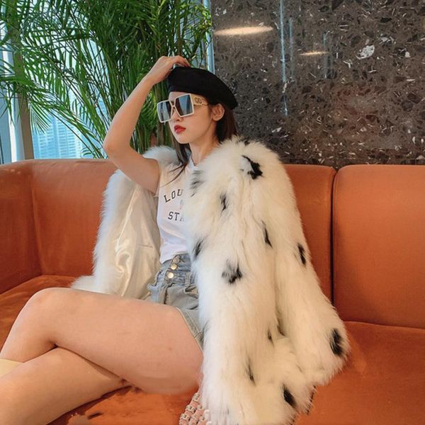 women's fur & faux winter thicken warm imitation coat female long sleeve leopard print jackets office lady elegant coats k155, Black
women's fur & faux winter thicken warm imitation coat female long sleeve leopard print jackets office lady elegant coats k155, Black