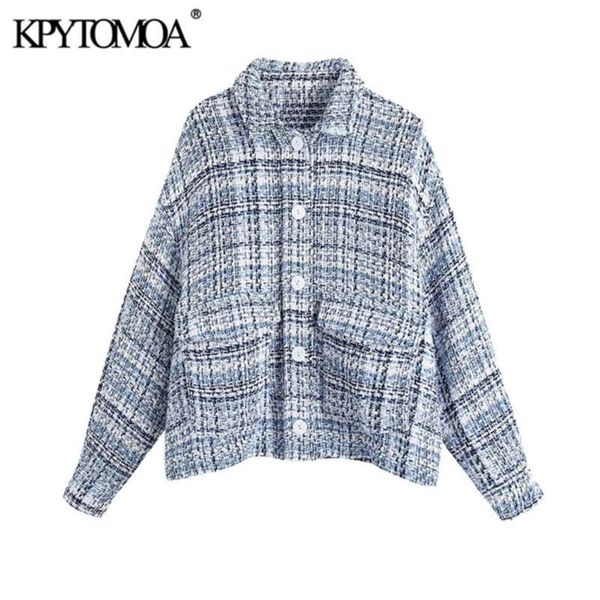 kpytomoa women fashion with pocket tweed jacket coat vintage long sleeve button-up female outerwear chic overshirt 210928, Black;brown
kpytomoa women fashion with pocket tweed jacket coat vintage long sleeve button-up female outerwear chic overshirt 210928, Black;brown