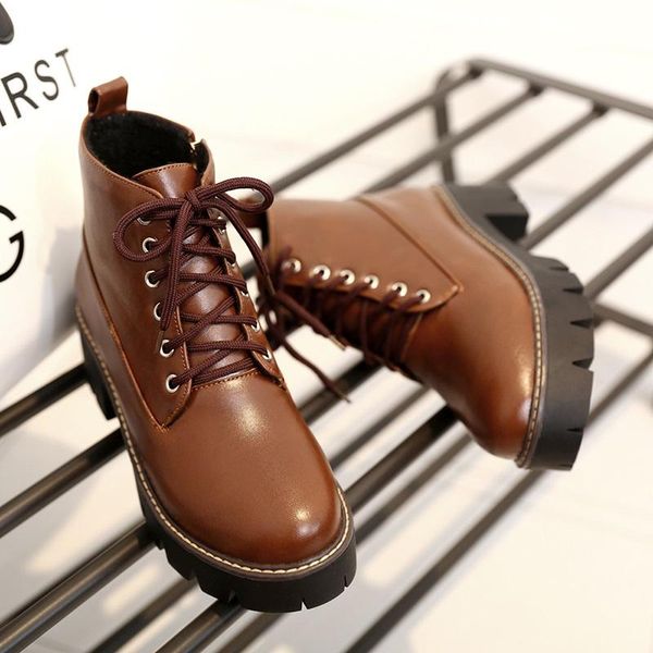 fashion women's short boots autumn and winter british style thick-soled retro lace-up nude, Black
fashion women's short boots autumn and winter british style thick-soled retro lace-up nude, Black
