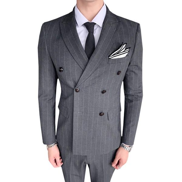 stripe men suit coat set male double breasted slim fit business formal wedding grooms 3 pieces blazers jacket pants vest men's suits &, White;black
stripe men suit coat set male double breasted slim fit business formal wedding grooms 3 pieces blazers jacket pants vest men's suits &, White;black
