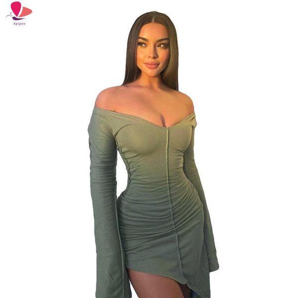 casual dresses women autumn winter long sleeve soild color green patchwork bodycon mini short dress 2021 female clothing streerwear, Black;gray
casual dresses women autumn winter long sleeve soild color green patchwork bodycon mini short dress 2021 female clothing streerwear, Black;gray