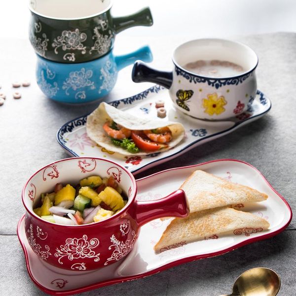 bowls creative japanese ceramic breakfast tableware household bowl with plate set baked oat handle
bowls creative japanese ceramic breakfast tableware household bowl with plate set baked oat handle