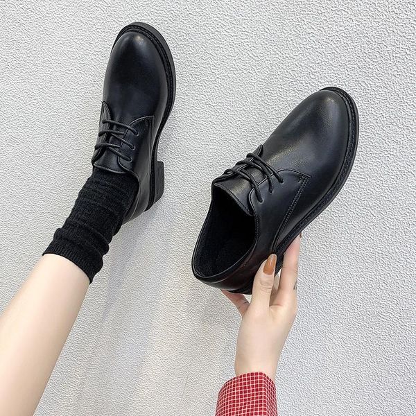 dress shoes small leather women's british style single 2021 spring and autumn solid color all-match comfortable women, Black
dress shoes small leather women's british style single 2021 spring and autumn solid color all-match comfortable women, Black