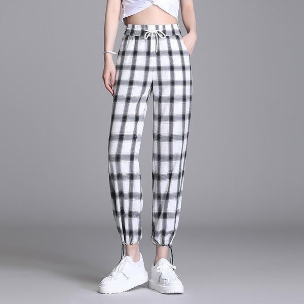 women's pants & capris plaid sweatpants 2021 summer women drawstring high waist plus size casual loose streetwear hip hop harem joggers, Black;white
women's pants & capris plaid sweatpants 2021 summer women drawstring high waist plus size casual loose streetwear hip hop harem joggers, Black;white