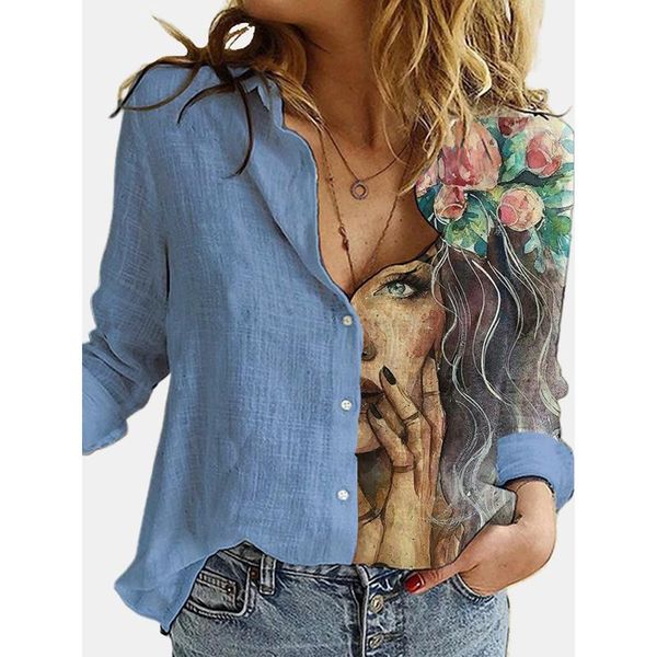 women's blouses & shirts 2021 autumn retro cartoon lapel shirt casual loose button printing long-sleeved elegant temperament office for, White
women's blouses & shirts 2021 autumn retro cartoon lapel shirt casual loose button printing long-sleeved elegant temperament office for, White