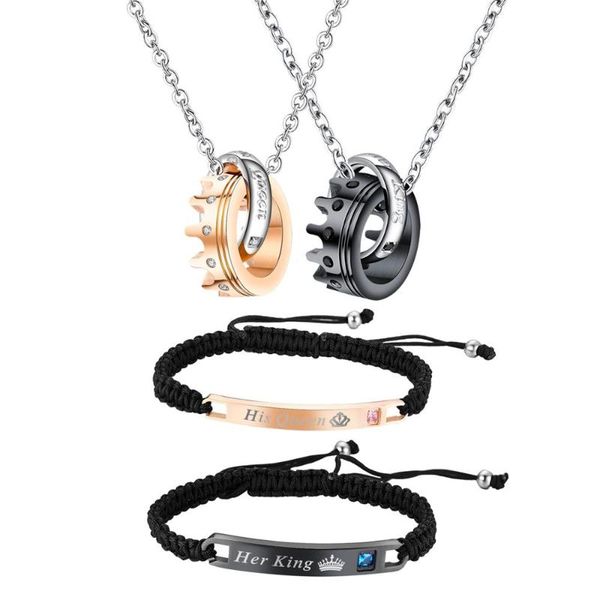 arrival lovers bracelet his queen her king stainless steel rhinestone crown charm adjustable couple gift bracelets, Golden;silver
arrival lovers bracelet his queen her king stainless steel rhinestone crown charm adjustable couple gift bracelets, Golden;silver