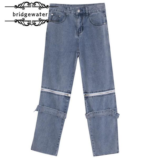 women's jeans bridgewater women spring summer zipper-detachable shorts loose cotton high waist straight denim pants vintage streetwear, Blue
women's jeans bridgewater women spring summer zipper-detachable shorts loose cotton high waist straight denim pants vintage streetwear, Blue