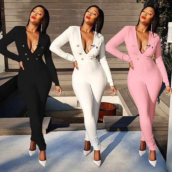 2021 autumn winter casual slim long sleeve deep v double breasted dress dinner party jumpsuit women, Black;red
2021 autumn winter casual slim long sleeve deep v double breasted dress dinner party jumpsuit women, Black;red