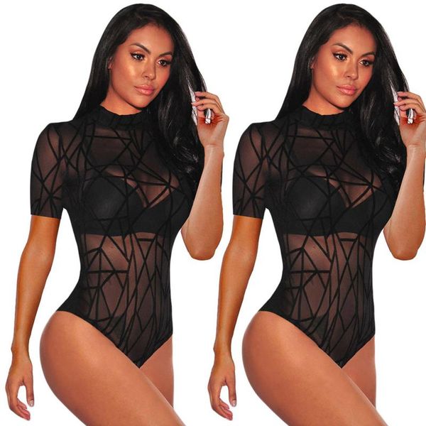 women's jumpsuits & rompers womens mesh bodysuit short sleeve perspective jumpsuit leotard romper temperament lace chiffon casual, Black;white
women's jumpsuits & rompers womens mesh bodysuit short sleeve perspective jumpsuit leotard romper temperament lace chiffon casual, Black;white
