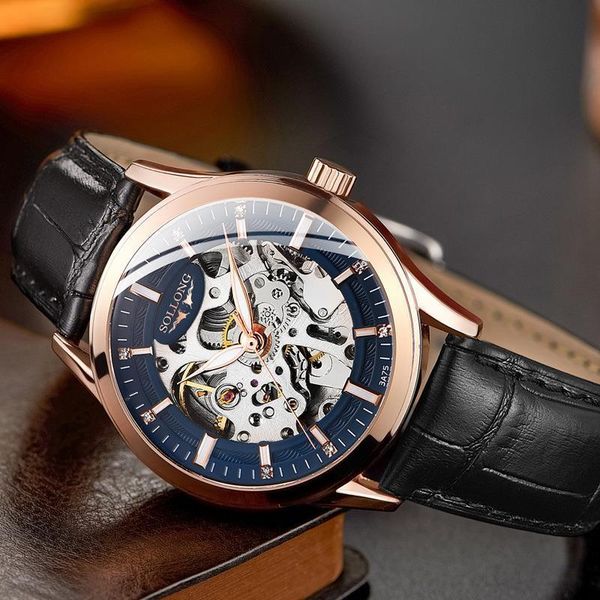 wristwatches automatic mechanical watch men's business casual waterproof luminous hollow through the bottom men', Slivery;brown
wristwatches automatic mechanical watch men's business casual waterproof luminous hollow through the bottom men', Slivery;brown