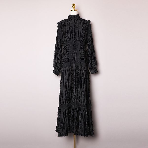 casual dresses spring summer long sleeve round neck black pure color panelled maxi dress elegant xm151316 j64n, Black;gray
casual dresses spring summer long sleeve round neck black pure color panelled maxi dress elegant xm151316 j64n, Black;gray