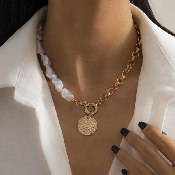 boho baroque pearl chains necklace for women toggle clasp circle lariat matte coin pedant men jewelry gifts choker, Silver
boho baroque pearl chains necklace for women toggle clasp circle lariat matte coin pedant men jewelry gifts choker, Silver
