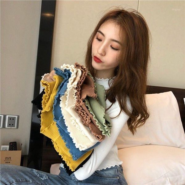autumn and winter solid slim lace collar long sleeve half high with undercoat women's t-shirt show thin sweater sweaters, White;black
autumn and winter solid slim lace collar long sleeve half high with undercoat women's t-shirt show thin sweater sweaters, White;black