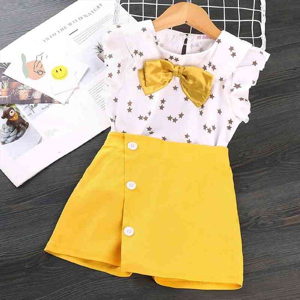 children girls 2pcs summer clothes suit sleeveless stars printed bowtie solid a-line short skirt infant kids outfits, White
children girls 2pcs summer clothes suit sleeveless stars printed bowtie solid a-line short skirt infant kids outfits, White