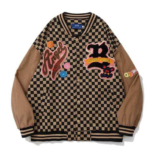 street hip hop alphabet checkerboard plaid baseball suit men's fashion card couple spring and autumn loose trend jacket, Black;brown
street hip hop alphabet checkerboard plaid baseball suit men's fashion card couple spring and autumn loose trend jacket, Black;brown
