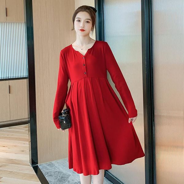 maternity dresses autumn pregnant women lactation dress black red long sleeve v-neck button nursing sweater breastfeeding, White
maternity dresses autumn pregnant women lactation dress black red long sleeve v-neck button nursing sweater breastfeeding, White