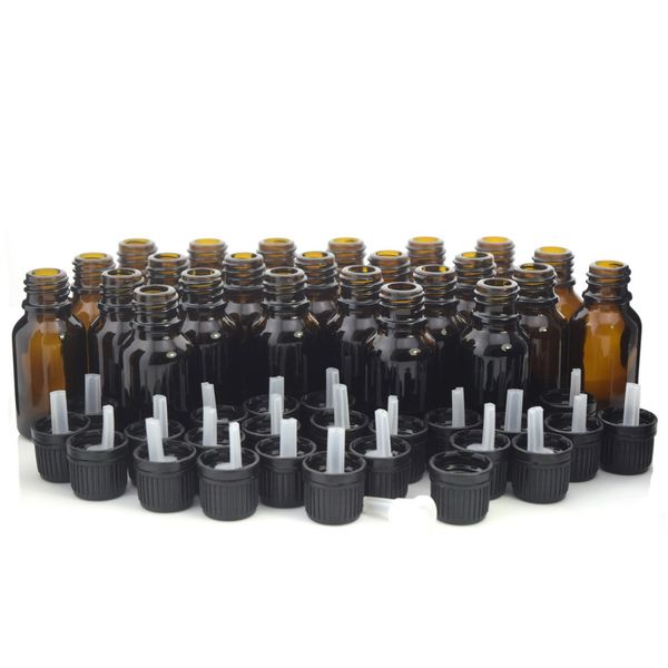 24pcs 15ml empty amber glass essential oil bottles with orifice reducer euro dropper tamper evident cap for aromatherapy perfume
24pcs 15ml empty amber glass essential oil bottles with orifice reducer euro dropper tamper evident cap for aromatherapy perfume
