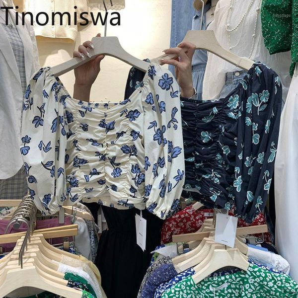 women's blouses & shirts tinomiswa korean style blouse women square collar puff sleeve casual vintage chic ruched cropped blusas mujer, White
women's blouses & shirts tinomiswa korean style blouse women square collar puff sleeve casual vintage chic ruched cropped blusas mujer, White
