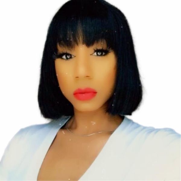short bob with bangs straight brazilian hair wigs for women none lace front stirght glueless full machine made human wig, Black;brown
short bob with bangs straight brazilian hair wigs for women none lace front stirght glueless full machine made human wig, Black;brown