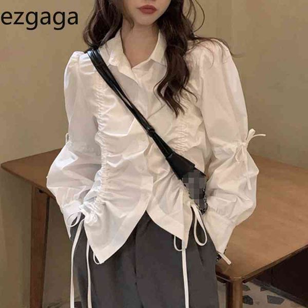 ezgaga korean fashion shirts female chic spring women blouse pleated drawstring long sleeve solid loose white shirts casual 210430
ezgaga korean fashion shirts female chic spring women blouse pleated drawstring long sleeve solid loose white shirts casual 210430