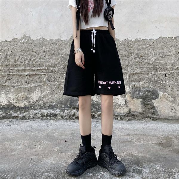 women's shorts 100% cotton women fashion print letter high wasit elastic pockets casual loose female's korean #dk06, White;black
women's shorts 100% cotton women fashion print letter high wasit elastic pockets casual loose female's korean #dk06, White;black