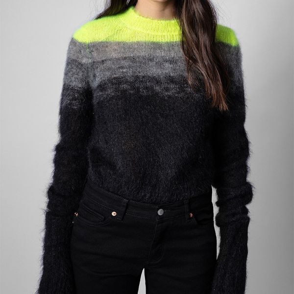 women's sweaters mohair women's gradient sweater, knitted for fall and winter , casual with round collar long sleeve women w29h, White;black
women's sweaters mohair women's gradient sweater, knitted for fall and winter , casual with round collar long sleeve women w29h, White;black
