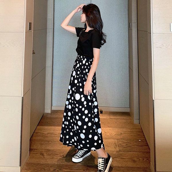 women's pants & capris chiffon floral hakama summer style black thin polka dot high waist drape casual trousers, Black;white
women's pants & capris chiffon floral hakama summer style black thin polka dot high waist drape casual trousers, Black;white