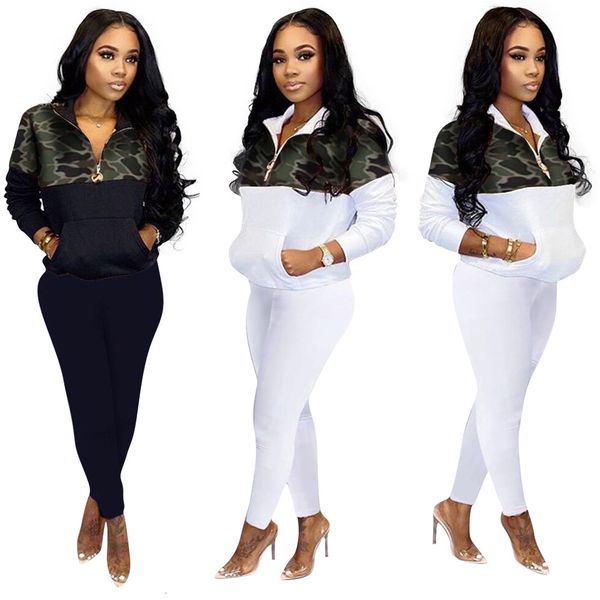 women's two piece pants designer women 2 tracksuits full sleeve turn-down collar zipper camouflage print pants suits set casual fitness, White
women's two piece pants designer women 2 tracksuits full sleeve turn-down collar zipper camouflage print pants suits set casual fitness, White
