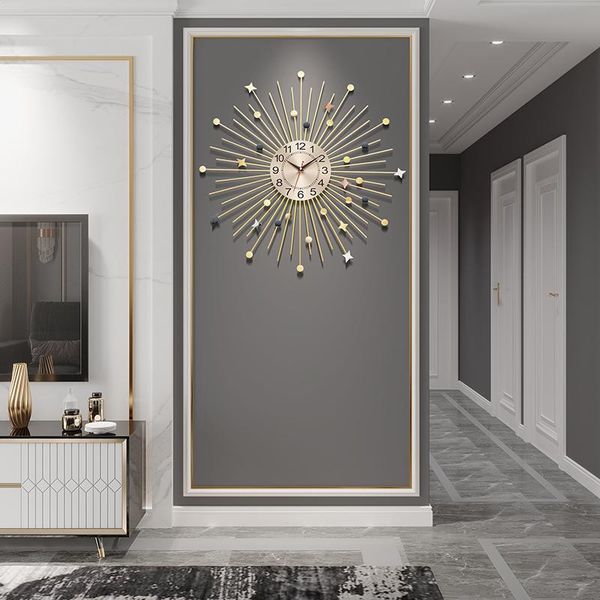 large luxury metal wall clock electronic modern design living room silent movement orologio da parete watch clocks
large luxury metal wall clock electronic modern design living room silent movement orologio da parete watch clocks