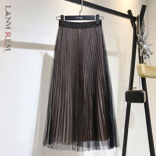 women mesh skirt spring summer elegant elastic high waist s ladies casual pleated all-match 2d1481 210507, Black
women mesh skirt spring summer elegant elastic high waist s ladies casual pleated all-match 2d1481 210507, Black