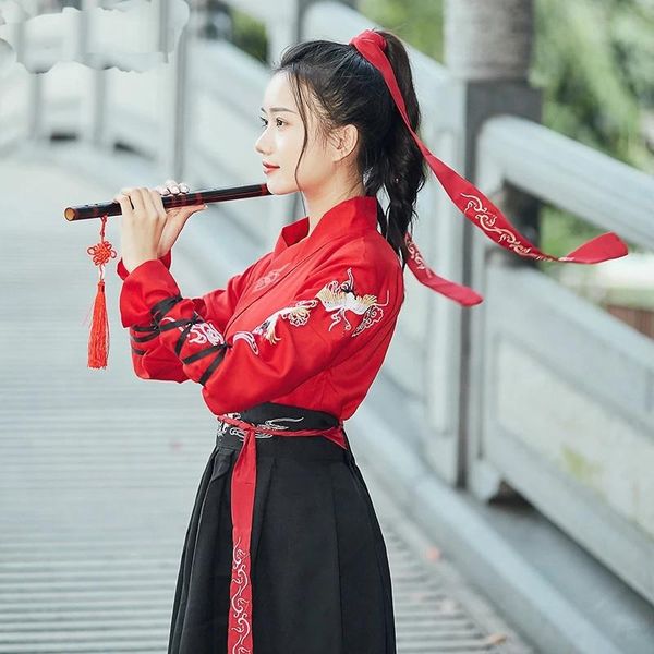 stage wear 2021 chinese traditional hanfu women ancient swordsman costumes embroidery han dynasty fairy princess folk dance outfit, Black;red
stage wear 2021 chinese traditional hanfu women ancient swordsman costumes embroidery han dynasty fairy princess folk dance outfit, Black;red