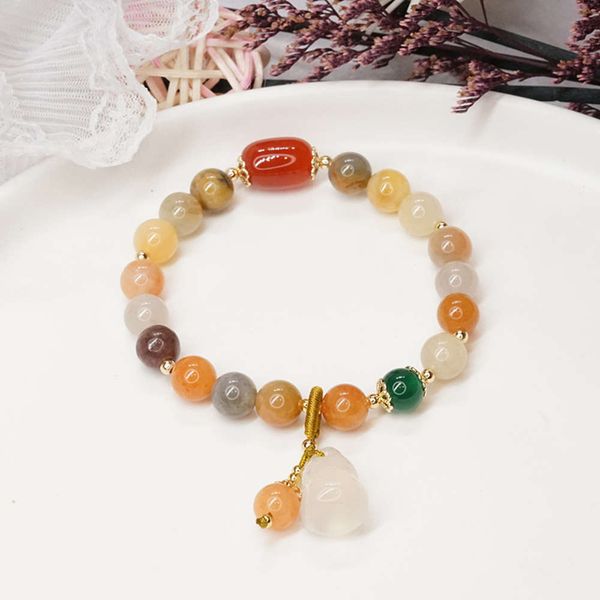 jade pulp gourd bracelet women's chinese style ethnic olivine simple gold jewelry, Black
jade pulp gourd bracelet women's chinese style ethnic olivine simple gold jewelry, Black