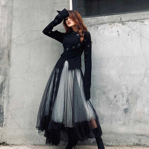 gothic lace patchwork pleated skirt women black high elastic waist ankle length skirt female chic mesh party skirts streetwear 210619
gothic lace patchwork pleated skirt women black high elastic waist ankle length skirt female chic mesh party skirts streetwear 210619