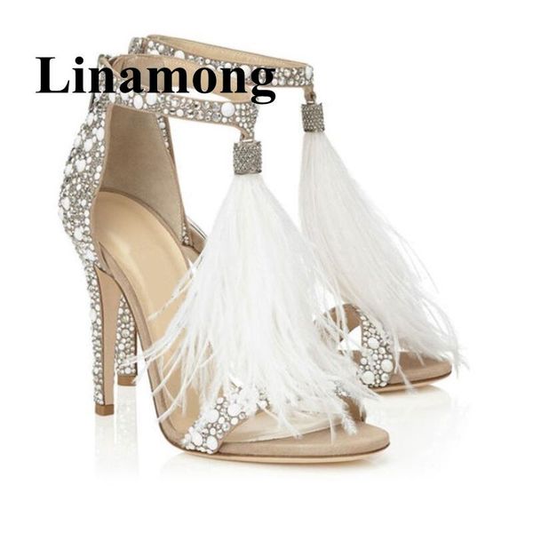 dress shoes crystal cover heel fashion feather summer women sandals thin high open toe rear zipper test, Black
dress shoes crystal cover heel fashion feather summer women sandals thin high open toe rear zipper test, Black