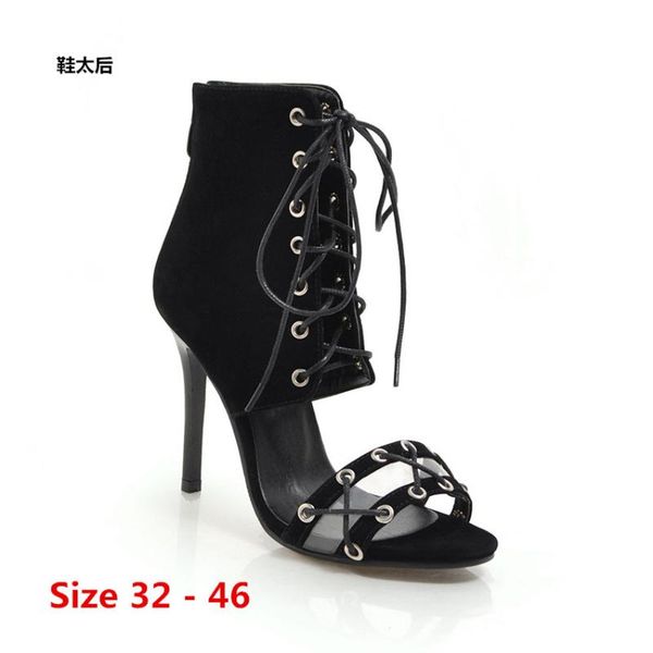sandals summer pumps gladiator shoes women high heels open toe sandal lady ankle strap pump woman small big size 32 - 46, Black
sandals summer pumps gladiator shoes women high heels open toe sandal lady ankle strap pump woman small big size 32 - 46, Black