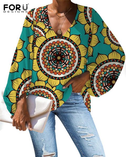 women's blouses & shirts forudesigns women mandela design v neck summer breathable blouse loose lantern sleeve elegant blusas feminina, White
women's blouses & shirts forudesigns women mandela design v neck summer breathable blouse loose lantern sleeve elegant blusas feminina, White