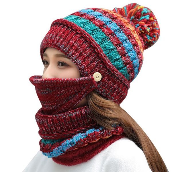 three-piece set soft warm knit beanie scarf face cover thickened winter ski hat with pompom for women girls &t8 outdoor hats, Black;white
three-piece set soft warm knit beanie scarf face cover thickened winter ski hat with pompom for women girls &t8 outdoor hats, Black;white