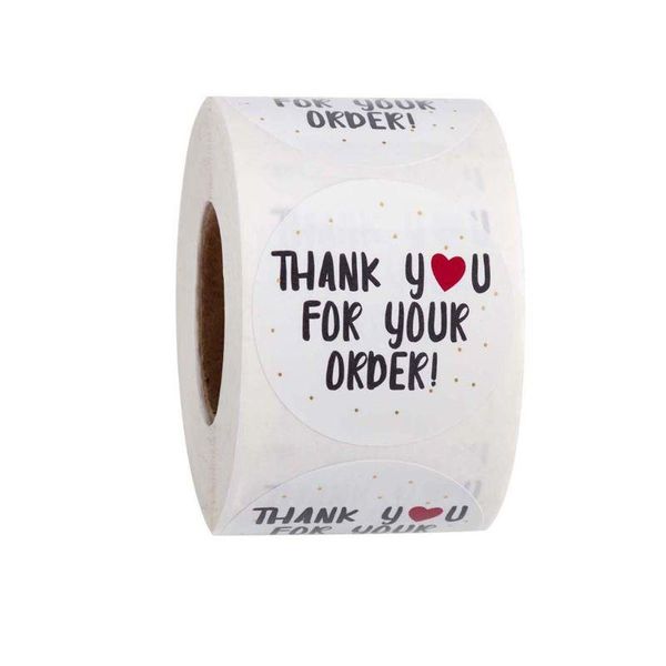 gift wrap 500pcs/roll round thank you for your order heart sticker handmade seal labels
gift wrap 500pcs/roll round thank you for your order heart sticker handmade seal labels