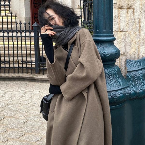 women's wool & blends high-quality woolen coat for fall winter one button simple classic thick warm 4xl size high-end temperament long, Black
women's wool & blends high-quality woolen coat for fall winter one button simple classic thick warm 4xl size high-end temperament long, Black