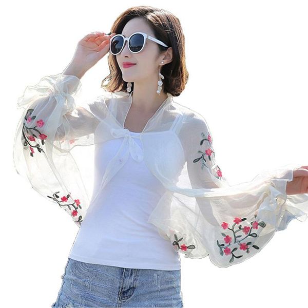summer sunscreen clothing flower embroidery chiffon shawl driving riding sleeve multifunctional silk scarf s8b0846 women's swimwear, White;black
summer sunscreen clothing flower embroidery chiffon shawl driving riding sleeve multifunctional silk scarf s8b0846 women's swimwear, White;black