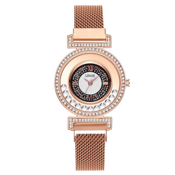 wristwatches luxury women magnet belt moving diamond watch ladies female quartz clock montre femme, Slivery;brown
wristwatches luxury women magnet belt moving diamond watch ladies female quartz clock montre femme, Slivery;brown
