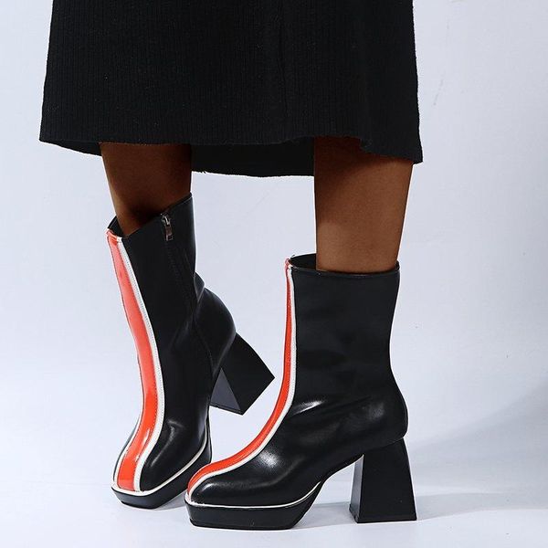 boots fashion platform high heels women shoes autumn square heel ladies round toe pu short ankle for, Black
boots fashion platform high heels women shoes autumn square heel ladies round toe pu short ankle for, Black
