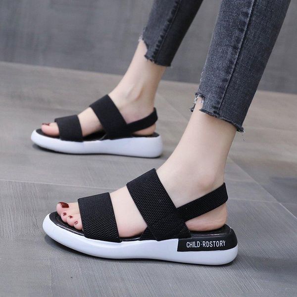 sandals women's 2021 summer korean thick bottom elastic belt casual open toe one-line beach shoes, Black
sandals women's 2021 summer korean thick bottom elastic belt casual open toe one-line beach shoes, Black