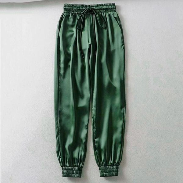 women's pants & capris autumn black satin joggers women trousers high waist sweat green sweatpants winter 2021, Black;white
women's pants & capris autumn black satin joggers women trousers high waist sweat green sweatpants winter 2021, Black;white