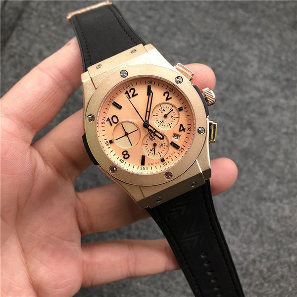 business mens fashion watch big eyes luxury leather sports diving chronograph 42mm automatic quartz men's watches 4010, Slivery;brown
business mens fashion watch big eyes luxury leather sports diving chronograph 42mm automatic quartz men's watches 4010, Slivery;brown